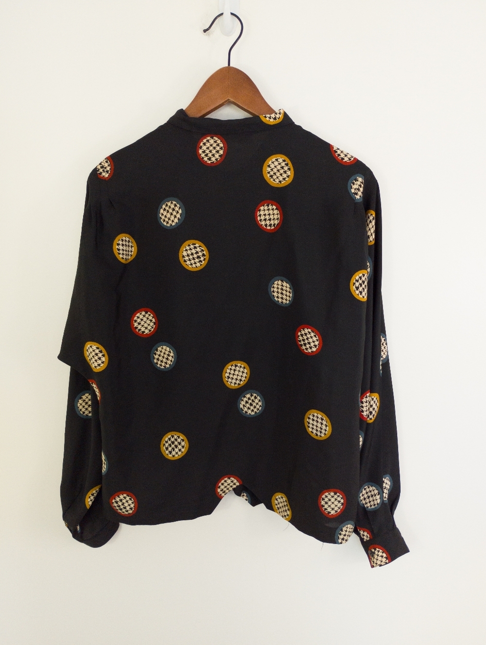 Serge Nancel Paris Vintage Geometric Circle Print Button Down Blouse Size 40 - Picture 10 of 10